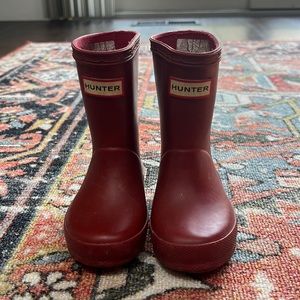 Hunter boots, red, toddler US 6/UK 5